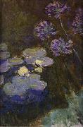 Claude Monet Water Lilies and Agapanthus Lilies Norge oil painting reproduction